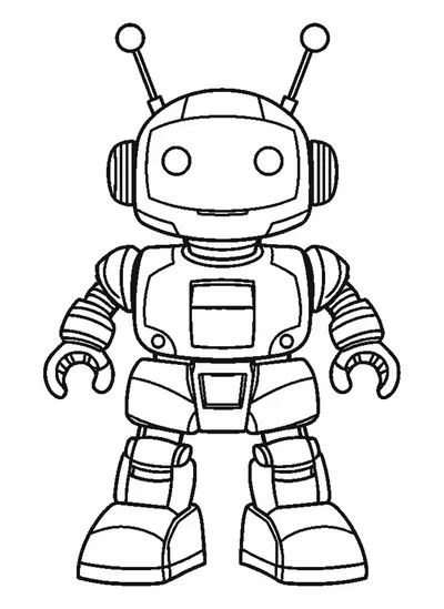 Antennás robot — színező