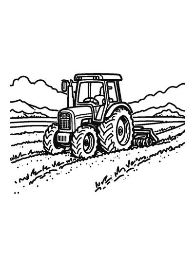 Szántó traktor — színező
